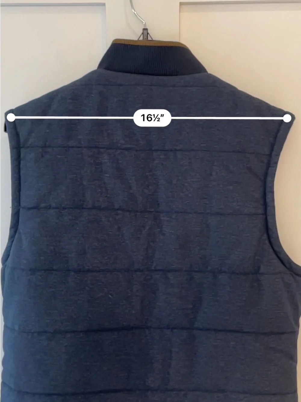 H&M Men’s Quilted Navy/Caramel Puffer Vest Size 38R(medium)